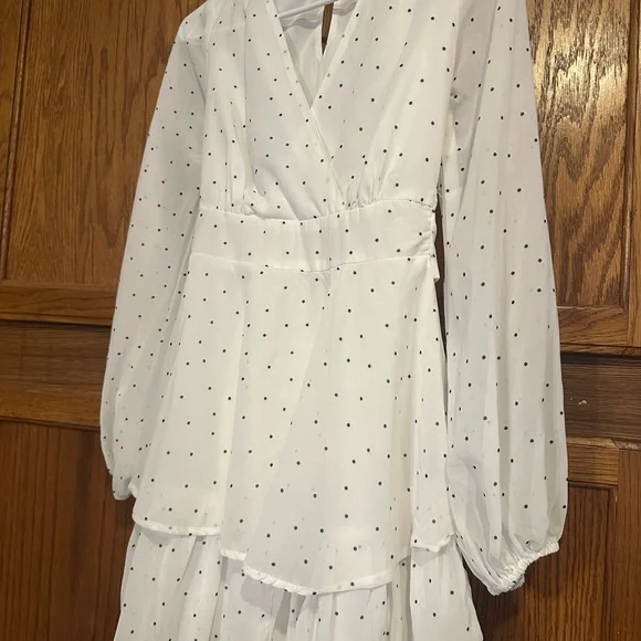 Japna White Polka Dot Mini Dress Worn Once XS - Picture 3 of 4